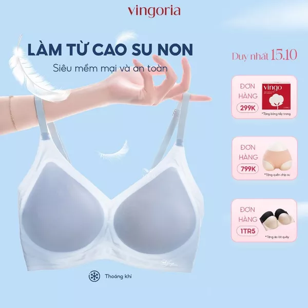 Áo lót su lạnh tàng hình mút mỏng không gọng VINGO/VINGORIA Z014