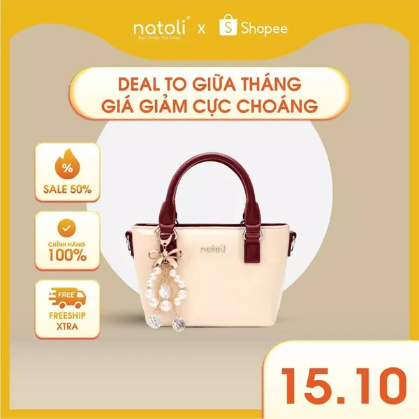 Túi đeo chéo da nữ cầm tay NATOLI, túi xách mini đeo chéo chống nước cao cấp BST Chic Mini Tote T32
