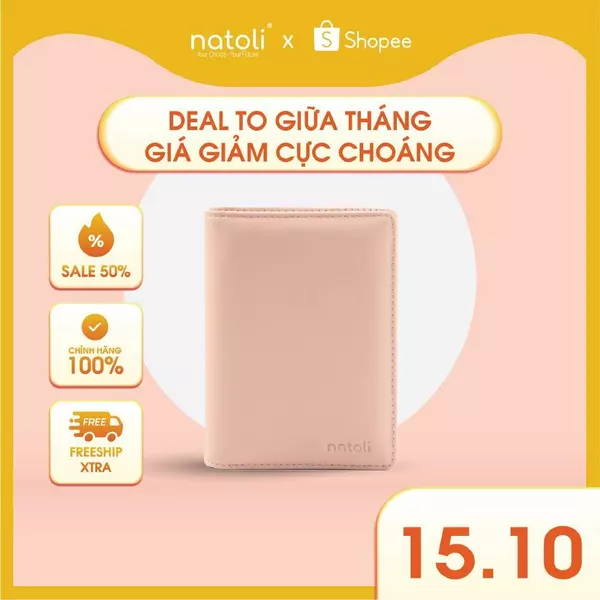 Ví đựng thẻ dáng đứng NATOLI gập đôi đựng thẻ cao cấp BST Simple Vertical Wallet V3