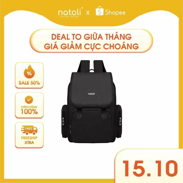Balo thời trang nam nữ NATOLI chống nước, nhiều ngăn đi học cao cấp BST Everyday Utility Backpack B19