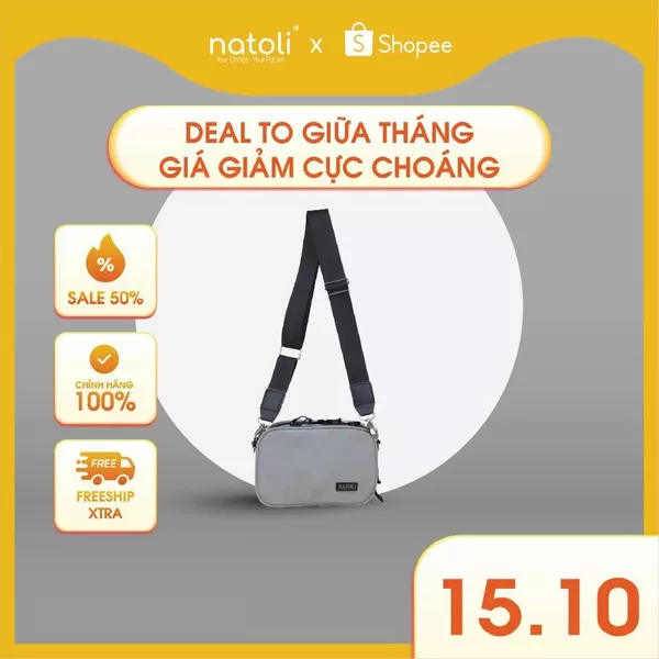 Túi nam nữ đeo chéo NATOLI chất vải canvas chống nước tốt - BST FLEX  CROSS BAG T15