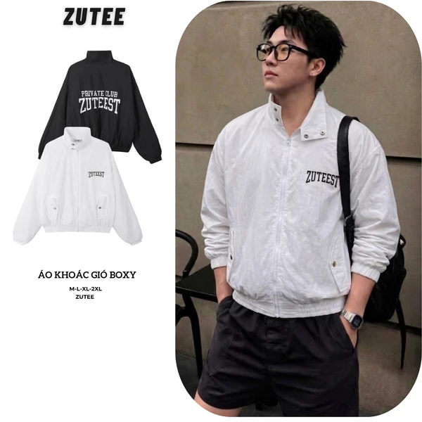 Áo Khoác Gió Jacket ZUTEE Áo Khoác Chống Nắng Khoác Dù Mỏng Form Boxy Gió Nhăn