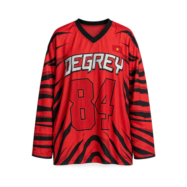 Áo thun tay dài màu CAM TIG ER Degrey Jersey long sleeve cổ tim thời trang thể thao - LONGTIG