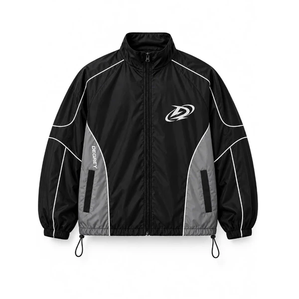 Jacket Degrey màu ĐEN in Mascot áo khoác dù thể thao - JKMASCOT
