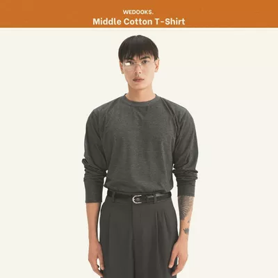 ÁO THUN COTTON TAY DÀI - 𝐌𝐈𝐃𝐃𝐋𝐄 𝐂𝐎𝐓𝐓𝐎𝐍 𝐋𝐎𝐍𝐆 𝐒𝐋𝐄𝐄𝐕𝐄 𝐓-𝐒𝐇𝐈𝐑𝐓𝐒