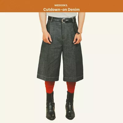 QUẦN LỬNG JEANS THÔ ỐNG RỘNG, THIẾT KẾ TỐI GIẢN - 𝐂𝐔𝐓𝐃𝐎𝐖𝐍-𝐎𝐍 𝐓𝐑𝐎𝐔𝐒𝐄𝐑𝐒 | 𝐑𝐀𝐖 𝐃𝐄𝐍𝐈𝐌