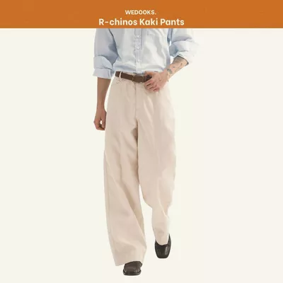 QUẦN KAKI NAM DÁNG RỘNG, XẺ THÂN TRƯỚC | 𝐑-𝐂𝐇𝐈𝐍𝐎𝐒 𝐊𝐀𝐊𝐈 𝐏𝐀𝐍𝐓𝐒