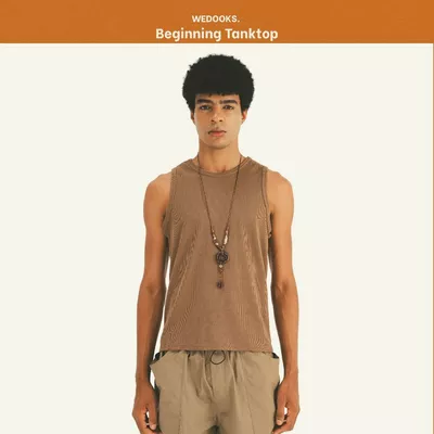 ÁO TANKTOP NAM THUN BO GÂN FORM REGULAR - BEGINNING TANKTOP