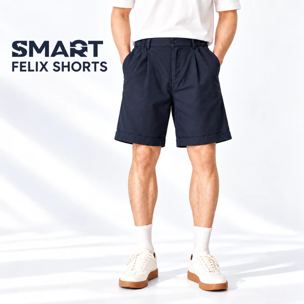 Quần short đũi FELIX SHORTS TORANO basic, gấu LV thoáng mát, mềm mại, co giãn FSBI003