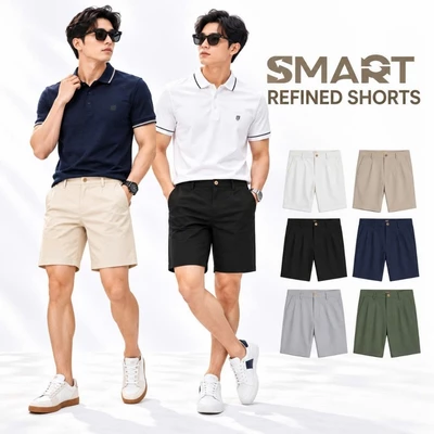Quần short kaki SMART KHAKI SHORT TORANO, form basic, bọc viền dây dệt sườn, chất liệu cao cấp, bền màu FSBK012