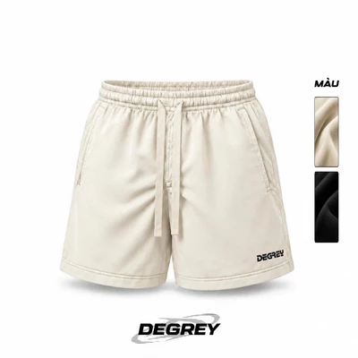 Quần Degrey màu KEM/ ĐEN thể thao vải thun nỉ poly 2 da