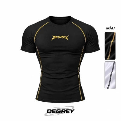 Áo thun Body màu TRẮNG/ ĐEN Degrey Compressor Tee in logo