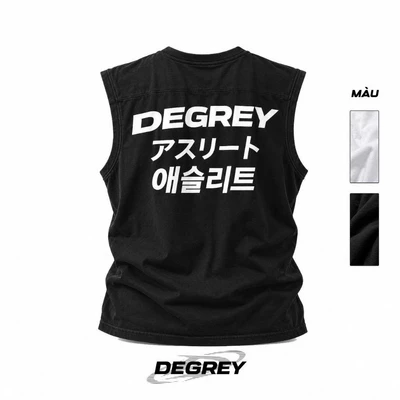 Áo ba lỗ Tank Top Degrey Cotton màu ĐEN/ TRẮNG Korea Japan