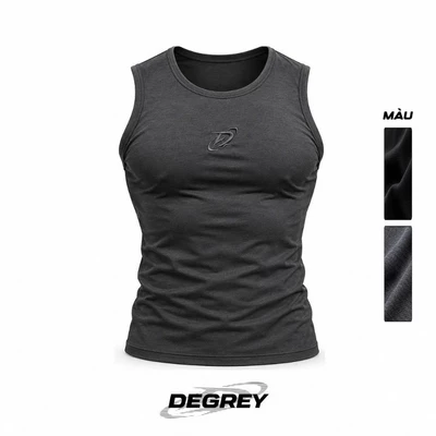 Áo TankTop thể thao màu ĐEN/ XÁM Degrey NEW Compressor thêu logo