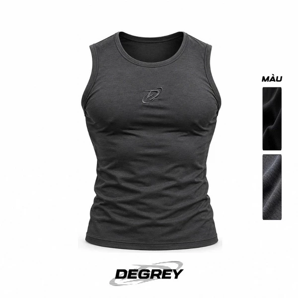 Áo TankTop thể thao màu ĐEN/ XÁM Degrey NEW Compressor thêu logo