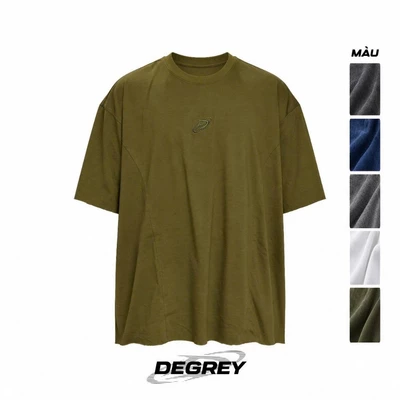 Áo Thun Degrey TC Oversize màu NAVY/ TRẮNG/ XÁM/ GREEN thêu New Logo