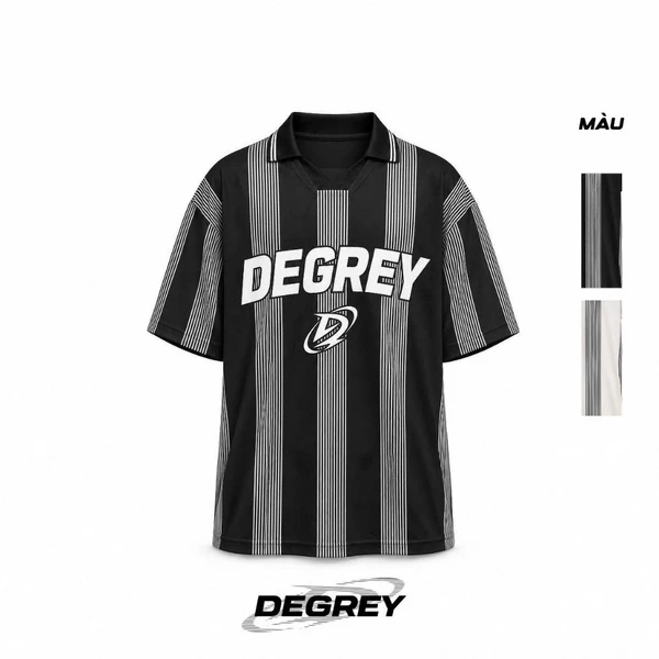 Áo Polo Degrey Athlete sọc ĐEN/ KEM
