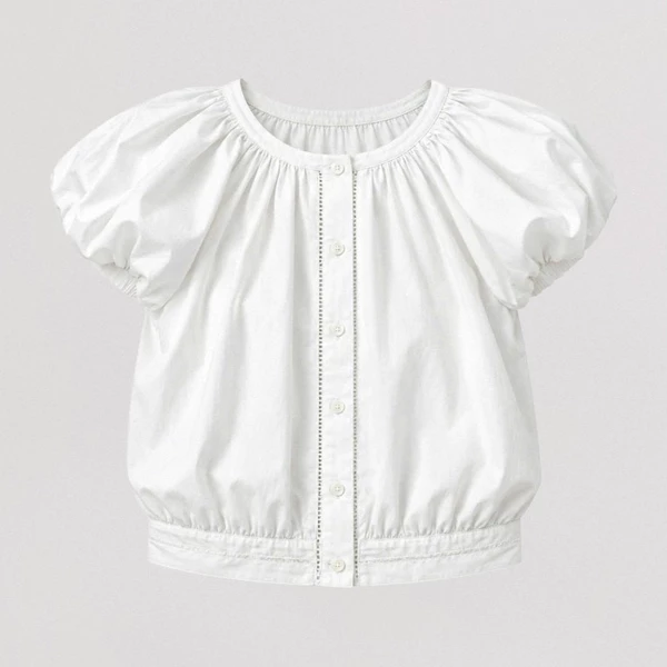 Áo LIBÉ blouse dáng suông cổ tròn mặc được 2 mặt 7877