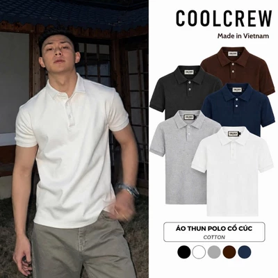 Áo Thun Polo Cổ Cúc 𝐂𝐎𝐎𝐋𝐂𝐑𝐄𝐖 Vải Cotton Cao Cấp Co Giãn 2 Chiều Unisex Thời Trang Thu Hè APN021