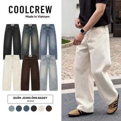 Quần Jeans Ống Baggy 𝐂𝐎𝐎𝐋𝐂𝐑𝐄𝐖 Unisex Nam Nữ Phong Cách Thời Trang Hàn Quốc QED127