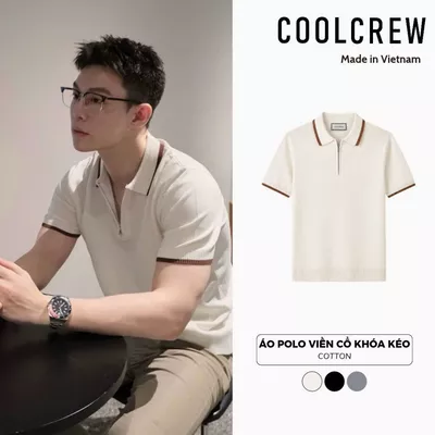 Áo Polo Viền Cổ Phối Khóa Kéo 𝐂𝐎𝐎𝐋𝐂𝐑𝐄𝐖 Form Rộng Tay Ngắn Basic Phong Cách Hàn Quốc Unisex APN107
