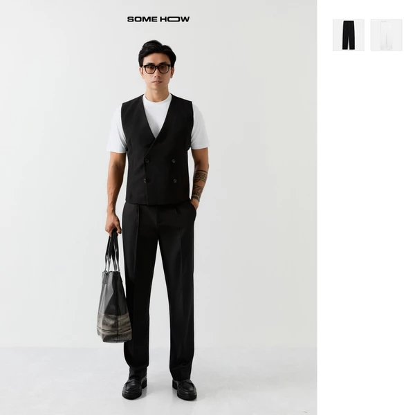 Quần Tây Straight Sidetab Wedding, Chất Vải Cotton Spandex Thoải Mái, QT0037, SOME HOW STORE