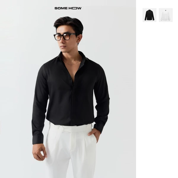 Áo Sơ Mi Nam Slimfit Tuxedo Col Cassé, Chất Vải Bambo Thoải Mái, SM0183, SOME HOW STORE