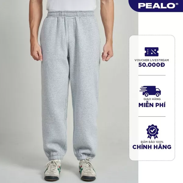 Quần Jogger ống rộng PEALO nam nữ thể thao Chất Nỉ Bông SPK2