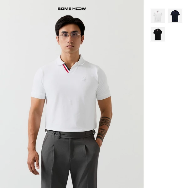Áo Polo Nam Slimfit Tricolor Wedding, Chất Vải Cá Sấu 4 Chiều Thoải Mái, PL0194, SOME HOW STORE