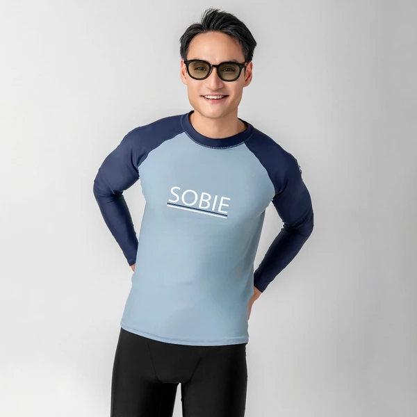 Áo Bơi Nam Tay Dài Grey Navy Sobie