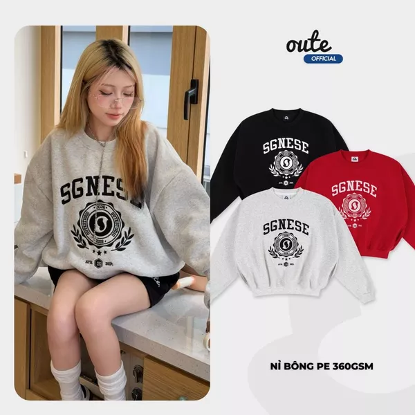 Áo Sweater Outerity Saigonese Form Boxy / Nỉ Bông Dày Dặn Unisex Nam Nữ