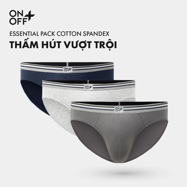 Combo 3 quần lót sịp nam tam giác brief Cotton Spandex Mềm mại lành tính - ONOFF 18UQ25A039