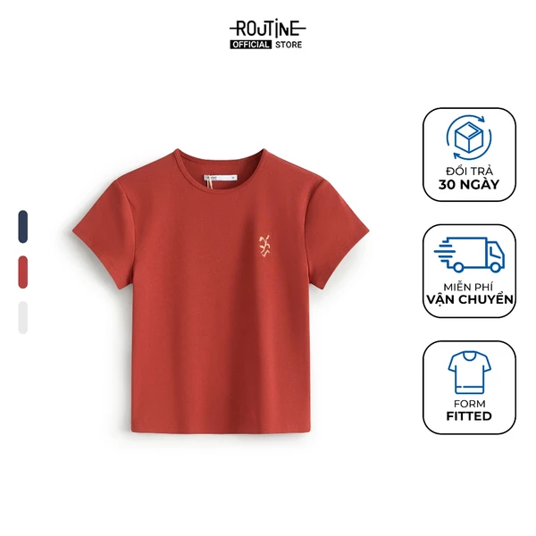 Áo Thun Nữ Tay Ngắn Thêu Hình Thêu Form Fitted - Routine 10S25TSSW025R1