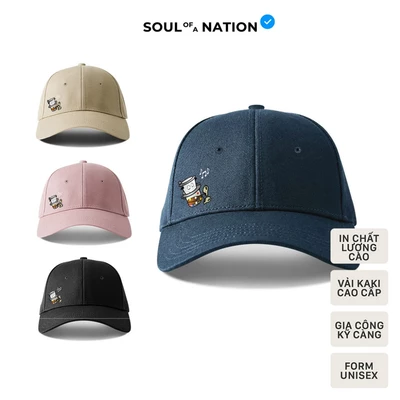 Nón lưỡi trai - Lazy Coffee MINI vải Kaki Cotton cao cấp màu Đen/Be/Xanh Navy/Hồng - SOUL OF A NATION