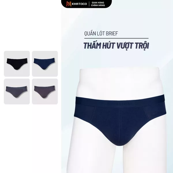 Quần lót nam KHATOCO Brief thấm hút vượt trội mềm mịn kháng kháng khuẩn tốt mã 18446