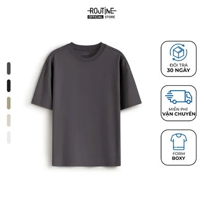 Áo Thun Tay Ngắn Nam Nhãn Trang Trí Form Boxy - Routine 10F25TSS034