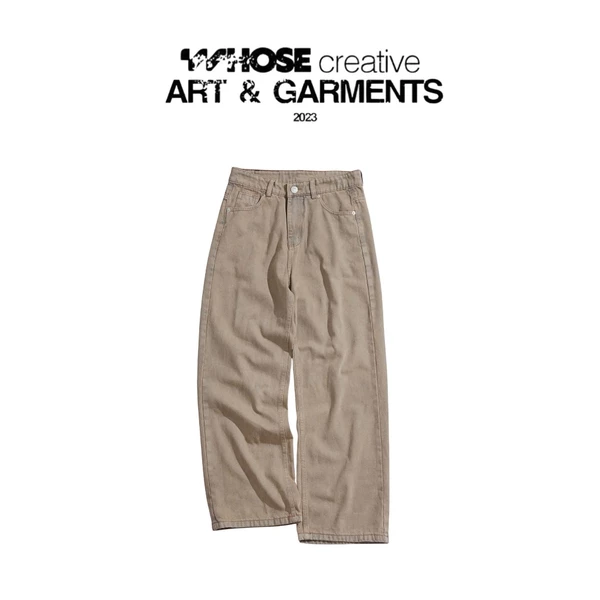 ASH BROWN WIDE STRAIGHT JEANS WHOSE - Quần jeans ống đứng wide fit Whose Studio 2161