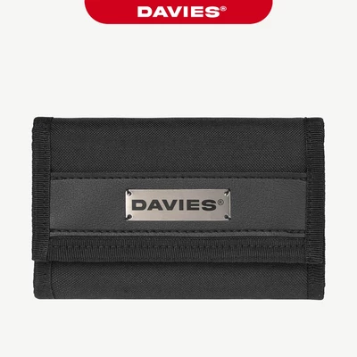 Ví cầm tay nam phản quang màu đen Warrior canvas wallet local brand Davies