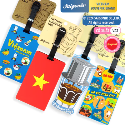 Thẻ Treo Hành Lý Va li Nhựa Dẻo PVC Luggage Tag Saigonir Hình Ảnh Việt Nam Quà Lưu Niệm Saigonir