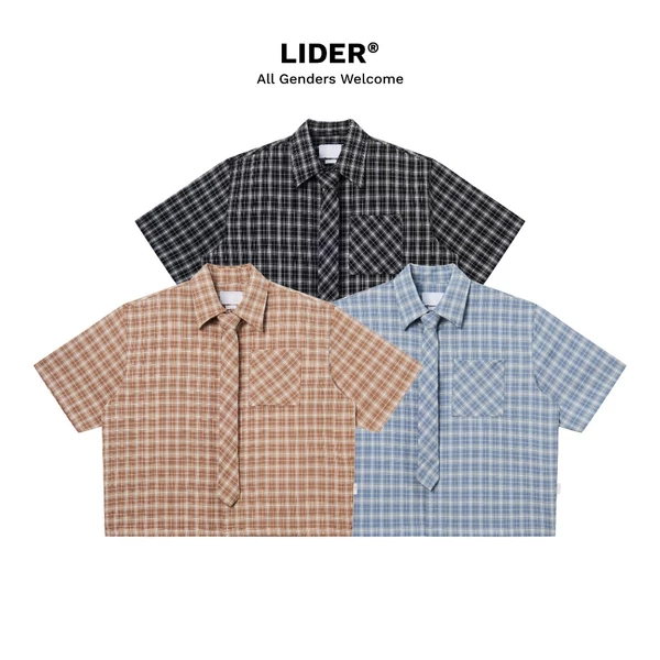 Áo Sơ Mi Caro Tay Ngắn Phom Boxy Unisex LIDER CAROLINE BOXY SHIRT