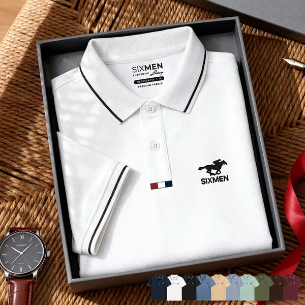 Áo polo nam cao cấp SIXMEN [Tặng Kèm Hộp Quà] vải cá sấu FeelMax thoáng mát -  Polo ITALY HORSE