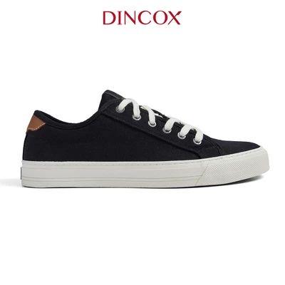 Giày Sneaker Nam Nữ Vải Canvas DINCOX E12 Black Đơn Giản Thanh Lịch - Unisex Sneaker