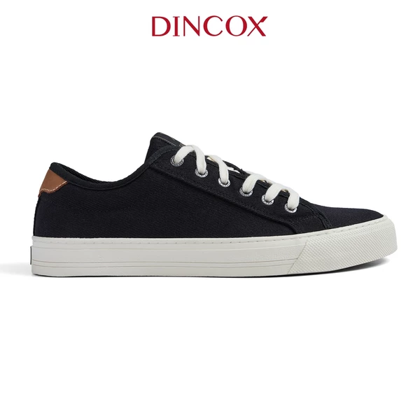 Giày Sneaker Nam Nữ Vải Canvas DINCOX E12 Black Đơn Giản Thanh Lịch - Unisex Sneaker