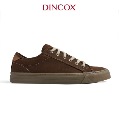 Giày Thể Thao Nam Nữ, Giày Sneaker Vải Canvas, Giày Thời Trang Dincox E12 Kakao