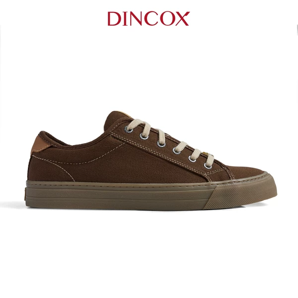 Giày Thể Thao Nam Nữ, Giày Sneaker Vải Canvas, Giày Thời Trang Dincox E12 Kakao