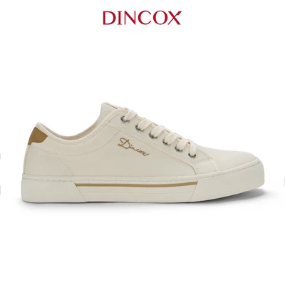 Giày Thể Thao Nam Nữ, Giày Sneaker Vải Canvas, Giày Thời Trang Dincox E12 Cream