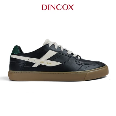 Giày Da Sneaker Nam DC39 BLACK COFFEE DINCOX Shoes Đế Bằng - Microfiber Leather