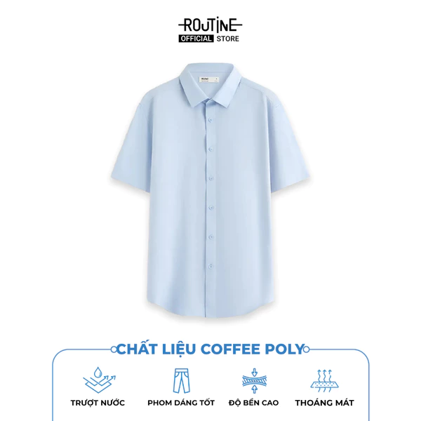 Áo Sơ Mi Tay Ngắn Nam Coffee Form Fitted - Routine 10S25SHS011
