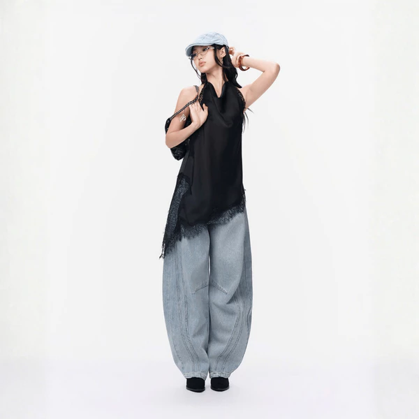 TUBYCATU Quần Jeans Ống Rộng Lina Curve QC549 Chất Denim Xanh Nhạt Tôn Dáng