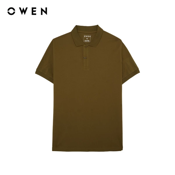 Owen - Áo polo Bodyfit APV257144 màu Rêu chất liệu CVC Spandex